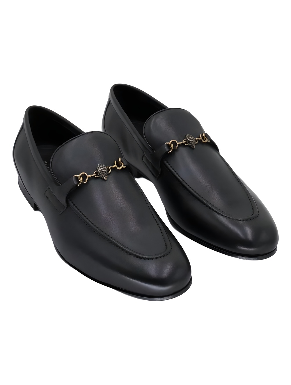Kurt Geiger London Mens Black Leather Eagle Head Alton Loafers Size 12M
